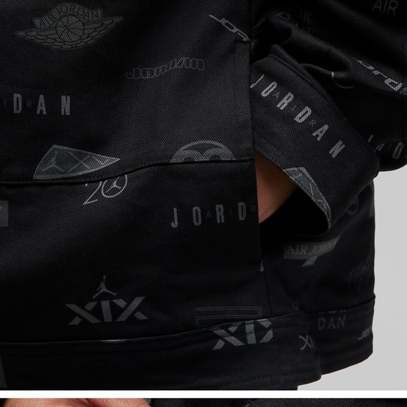 NWT Jordan Nike Heritage Black Icon Printed Cotton Twill Trucker Jacket - Picture 7 of 8